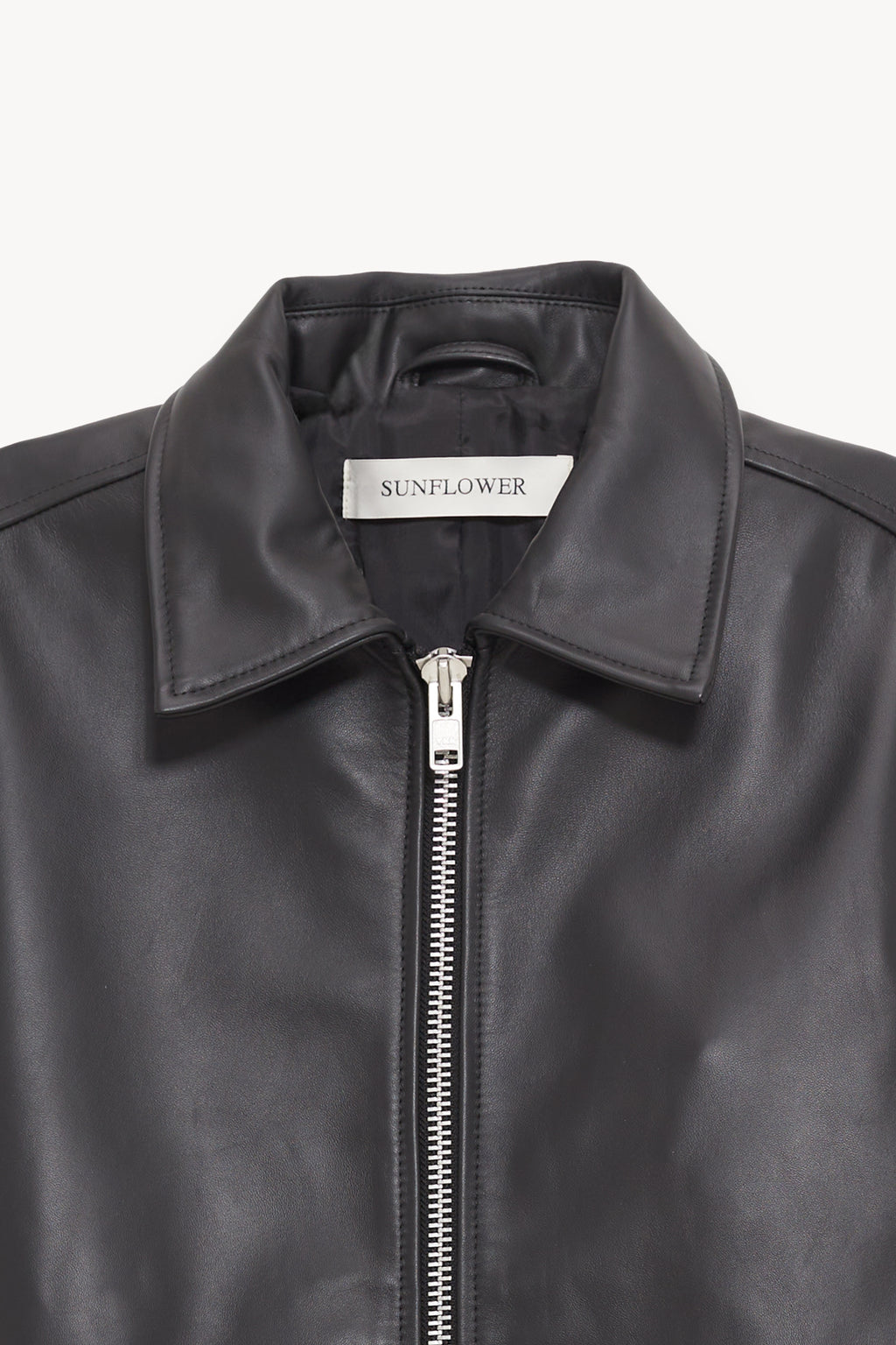 SUNFLOWER BLACK SHORT LEATHER JACKET