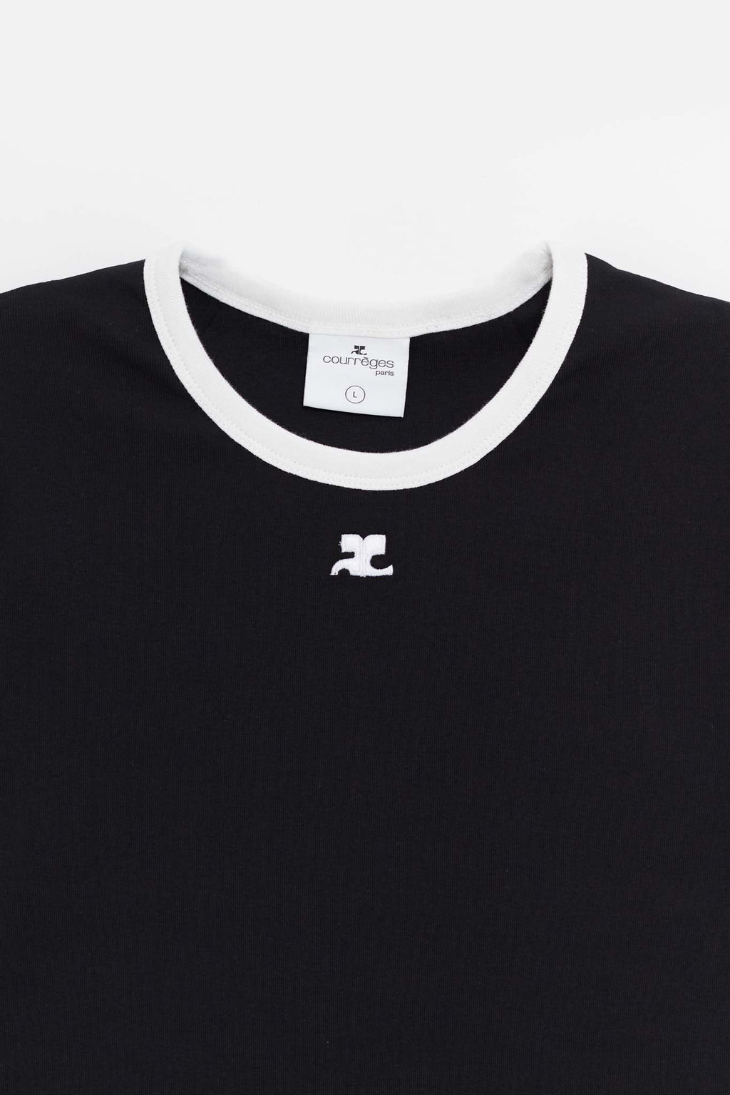 COURREGES BLACK REEDITION CONTRAST T SHIRT