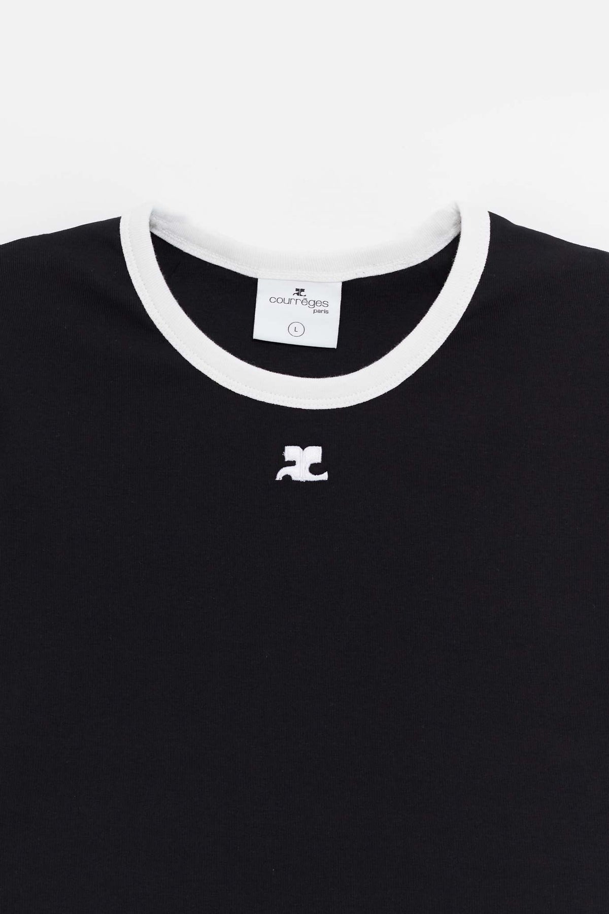 COURREGES BLACK REEDITION CONTRAST T SHIRT
