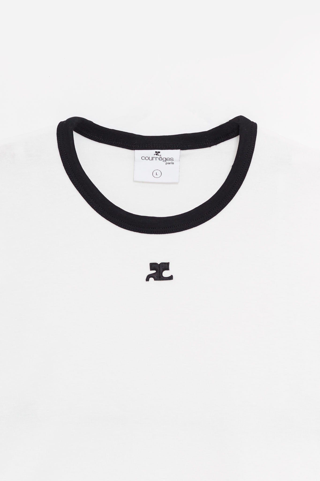 COURREGES HERITAGE WHITE REEDITION CONTRAST T SHIRT
