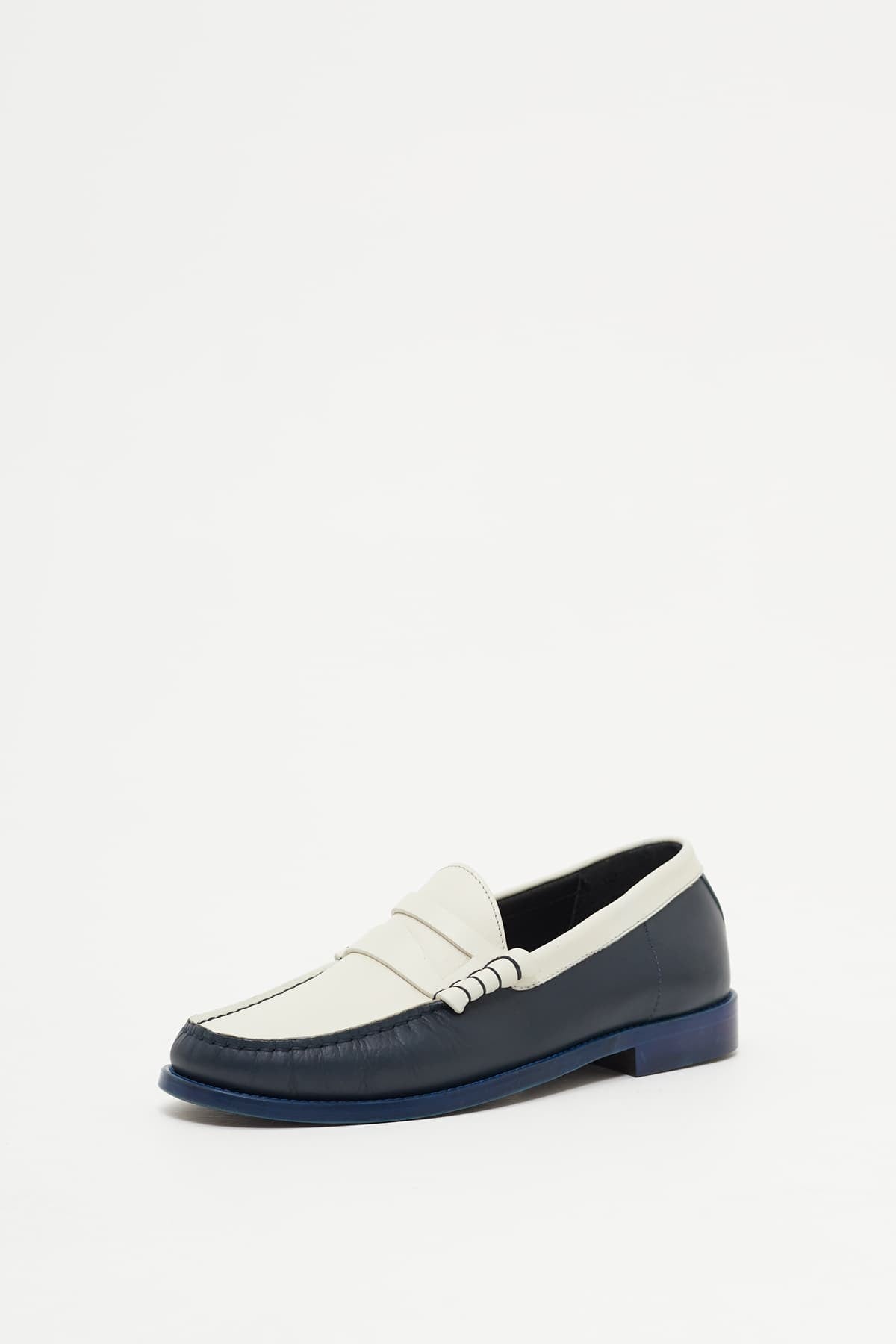 RHUDE NAVY WHITE SLIP ON LOAFER