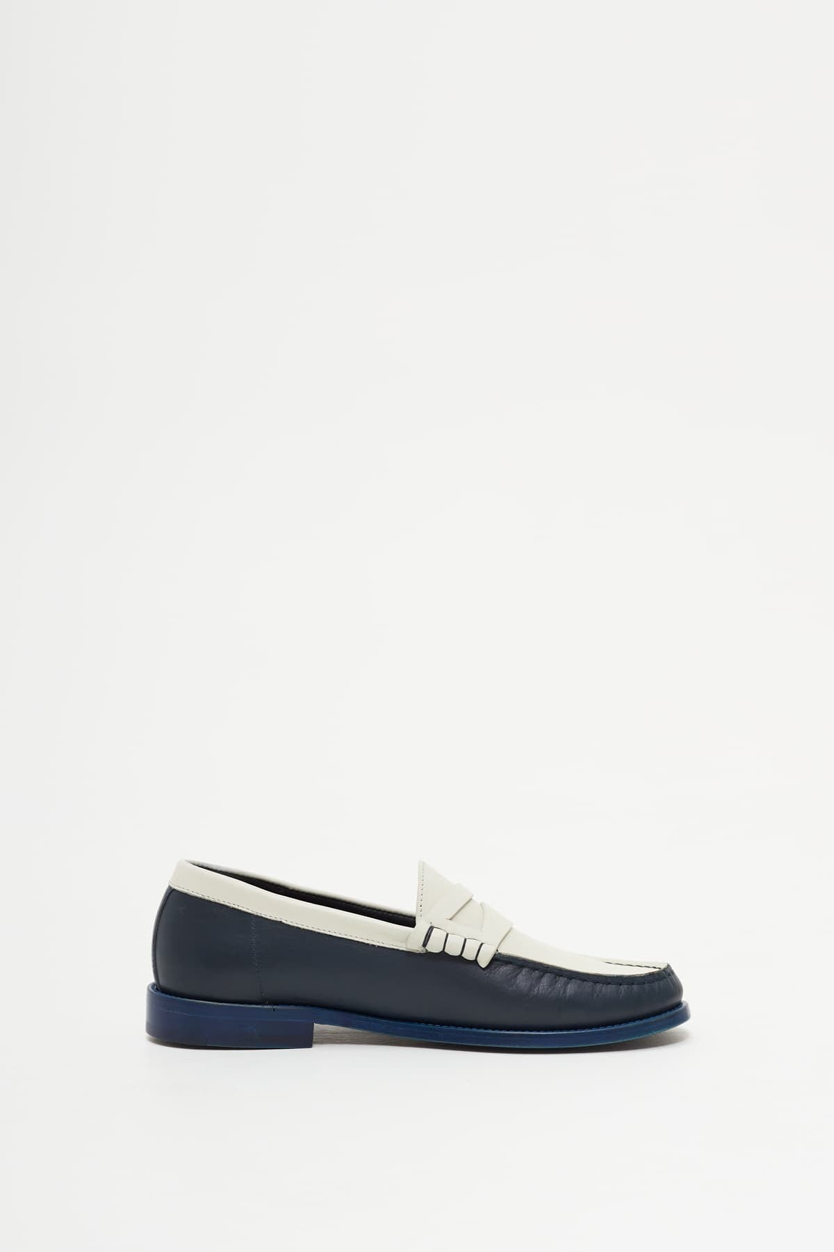 RHUDE NAVY WHITE SLIP ON LOAFER