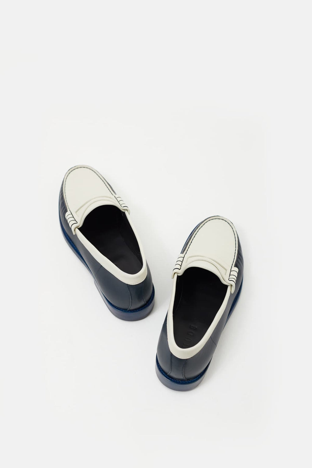 RHUDE NAVY WHITE SLIP ON LOAFER