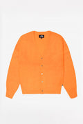 STUSSY RED ORANGE SHAGGY CARDIGAN