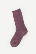 STUSSY PLUM CABLE KNIT S DRESS SOCKS
