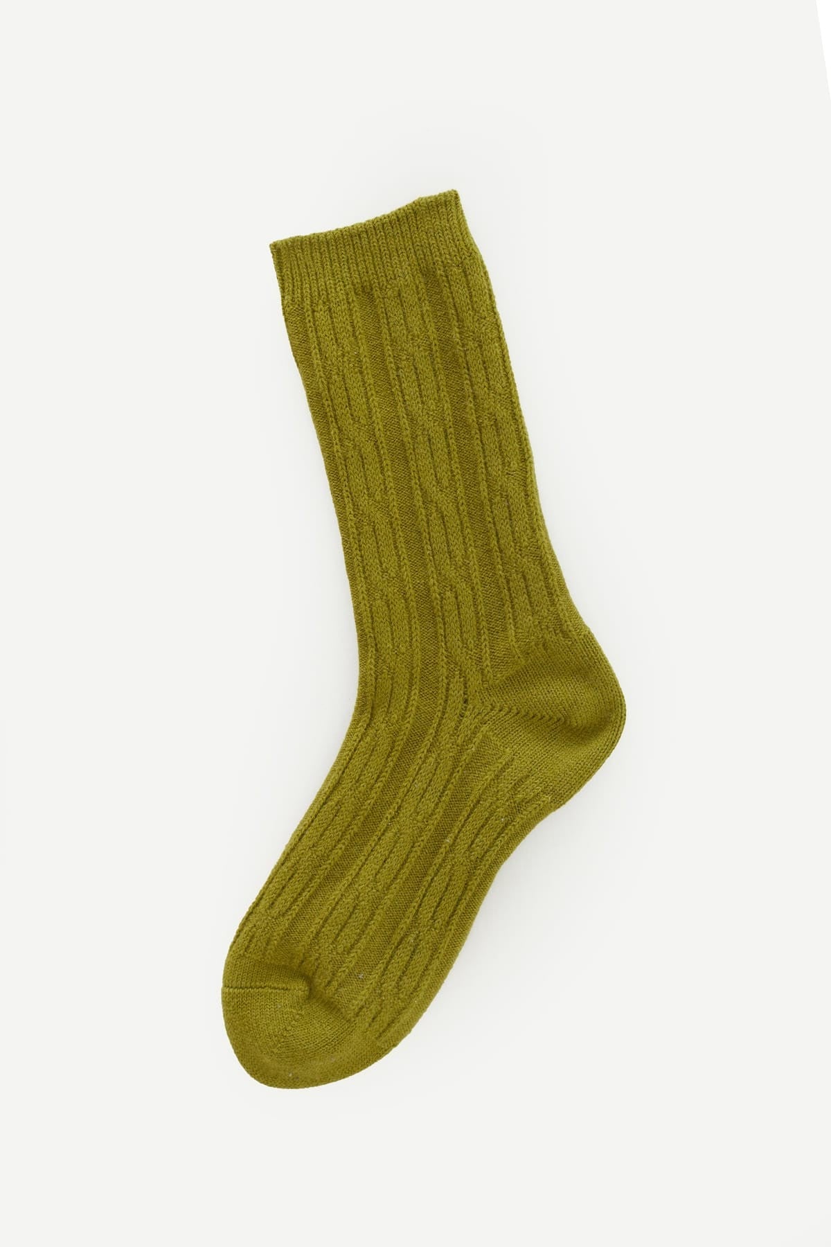 STUSSY DARK LIME CABLE KNIT S DRESS SOCKS