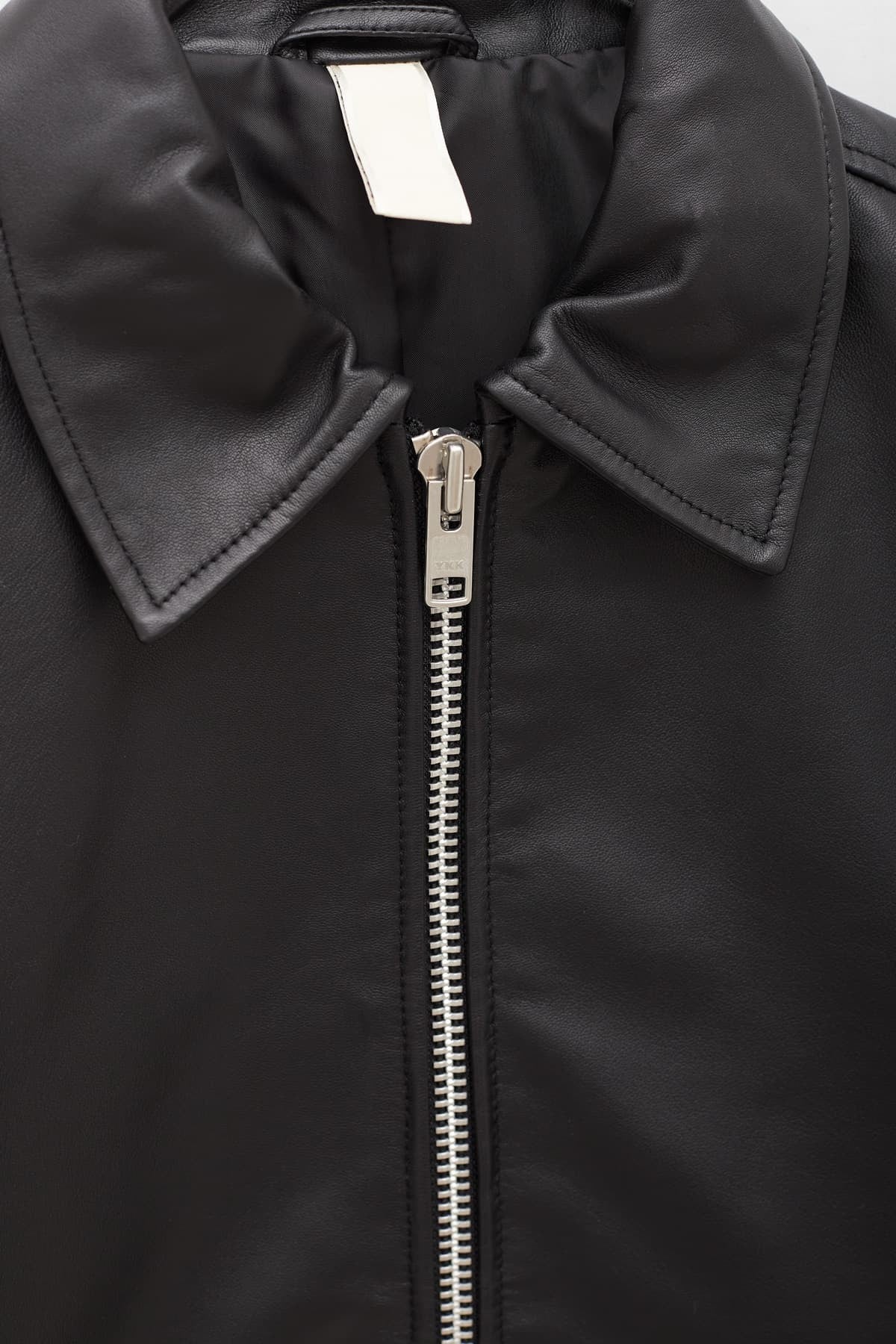 SUNFLOWER BLACK SHORT LEATHER JACKET