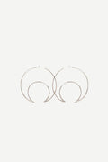 MARINE SERRE SILVER REGENERATED BRASS MOON HOOPS