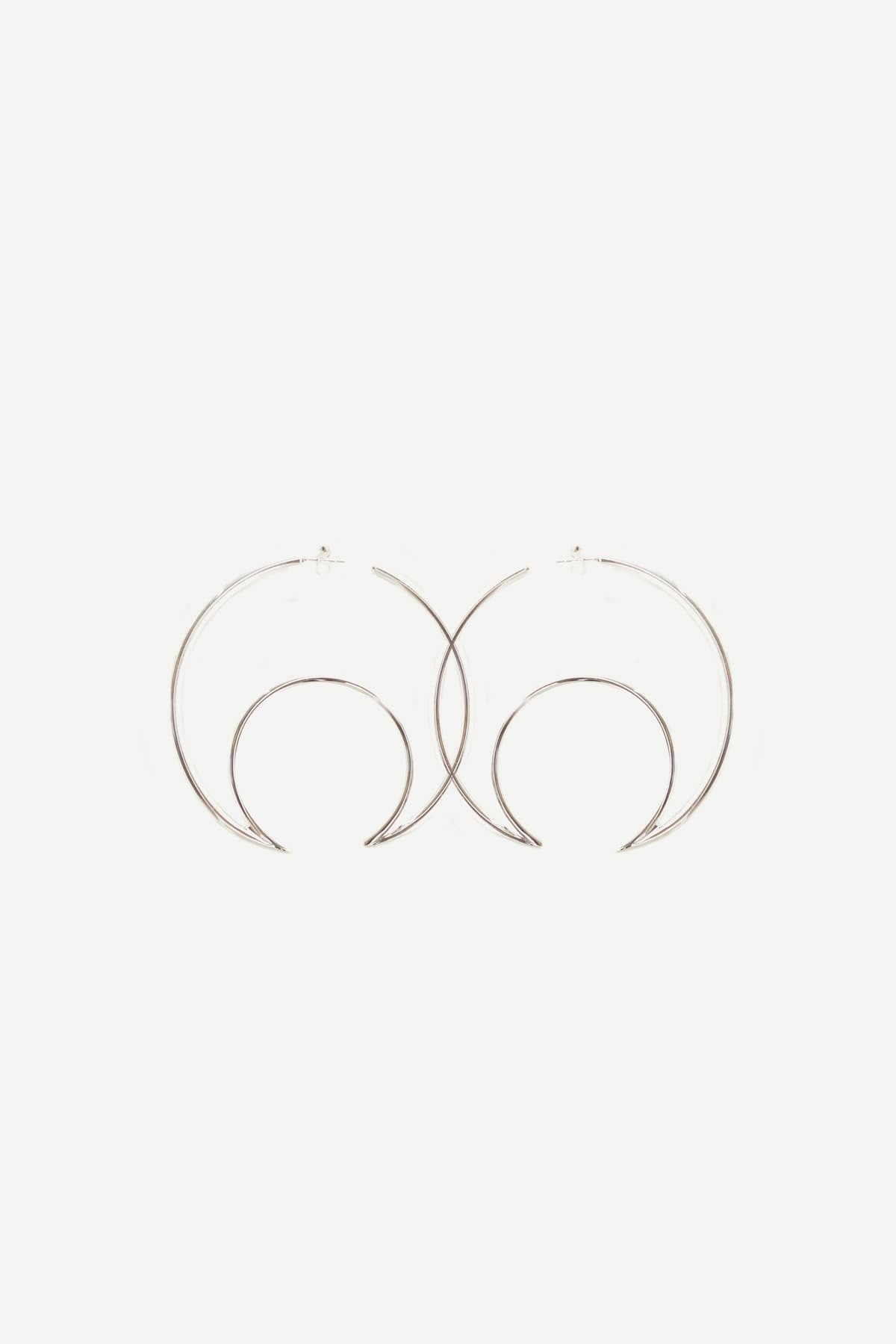 MARINE SERRE SILVER REGENERATED BRASS MOON HOOPS