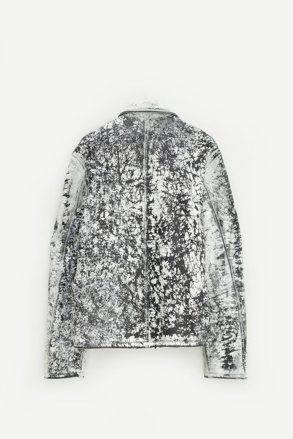 DIESEL BLACK WHITE L PYLON A LEATHER JACKET