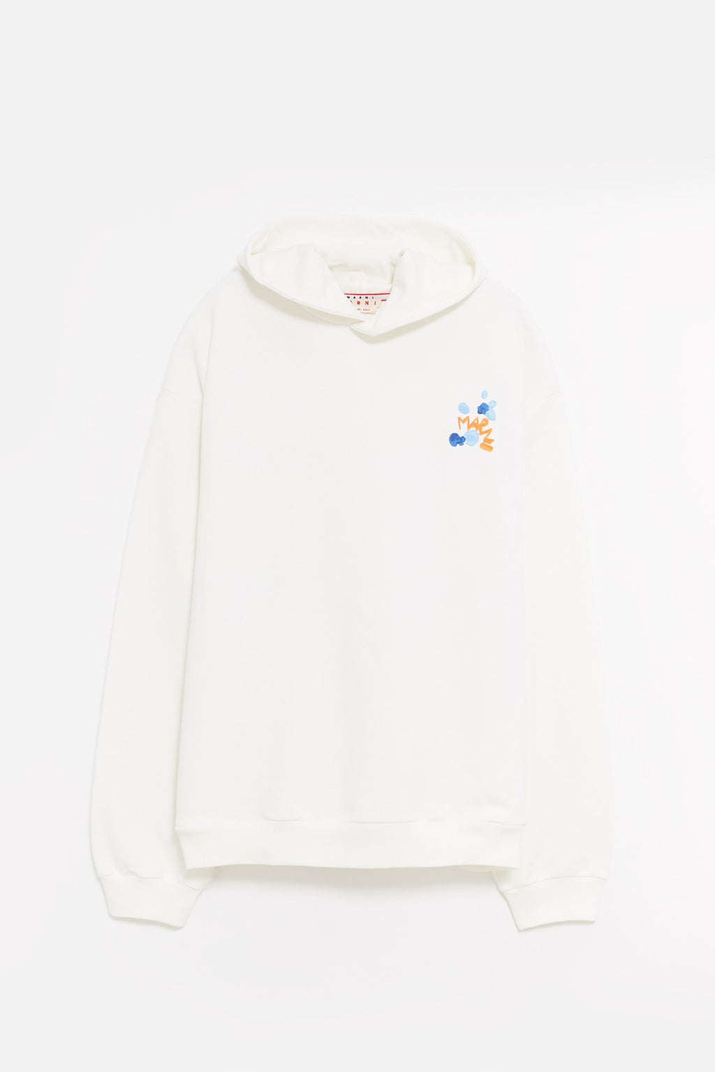 MARNI WHITE DRIPPING FLORAL HOODIE SWEATSHIRT
