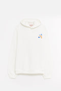 MARNI WHITE DRIPPING FLORAL HOODIE SWEATSHIRT