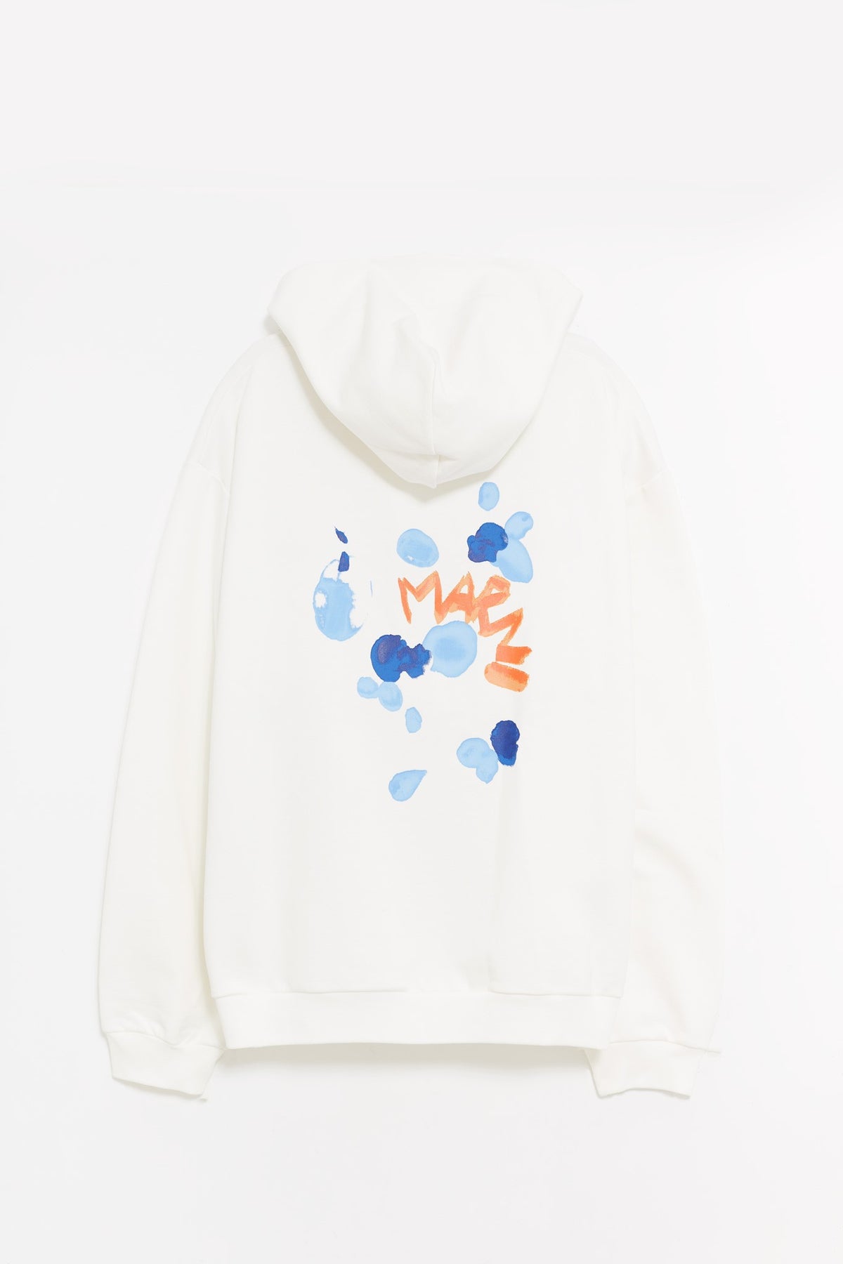 MARNI WHITE DRIPPING FLORAL HOODIE SWEATSHIRT