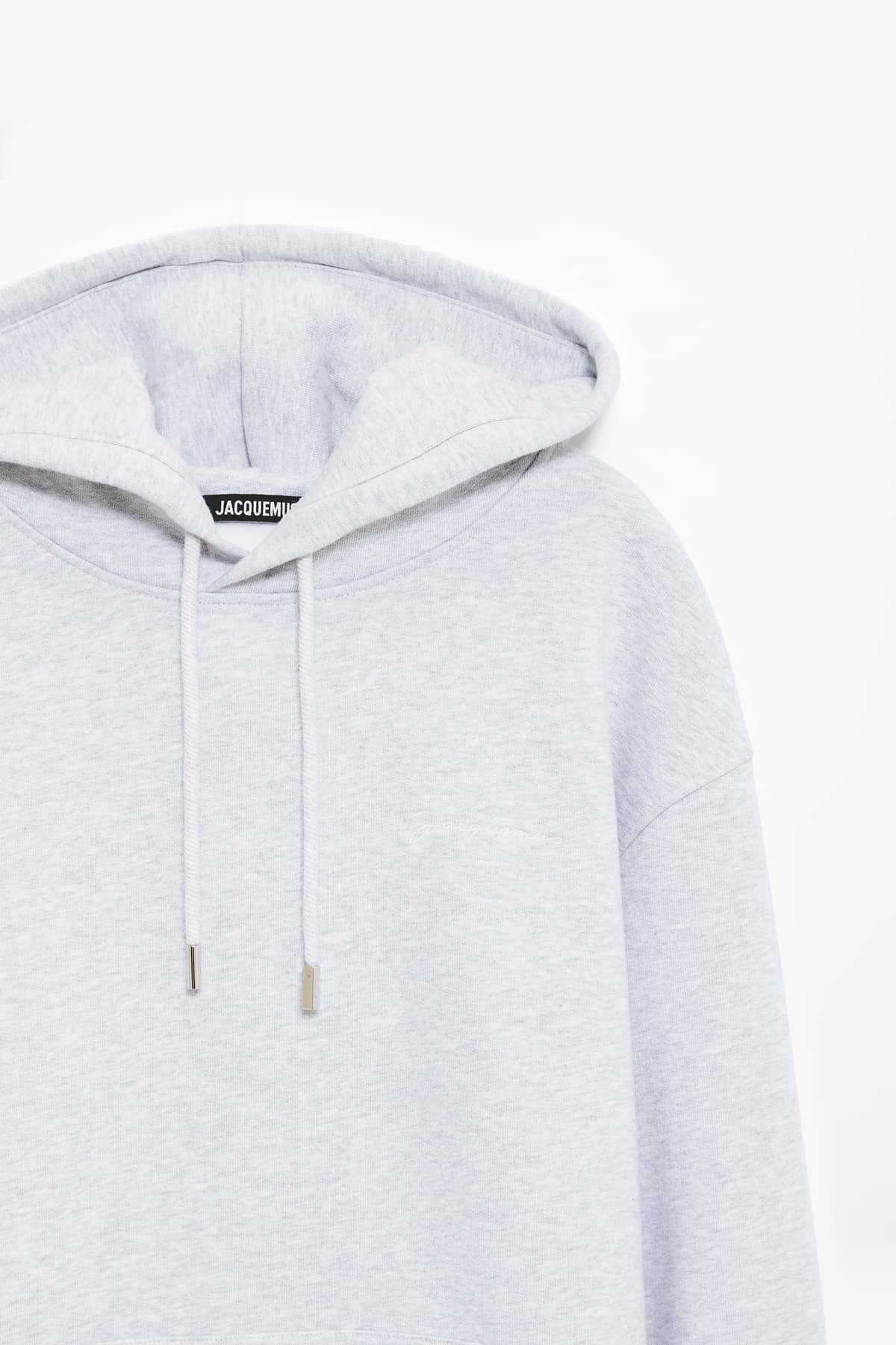 JACQUEMUS GREY BRODE HOODIE