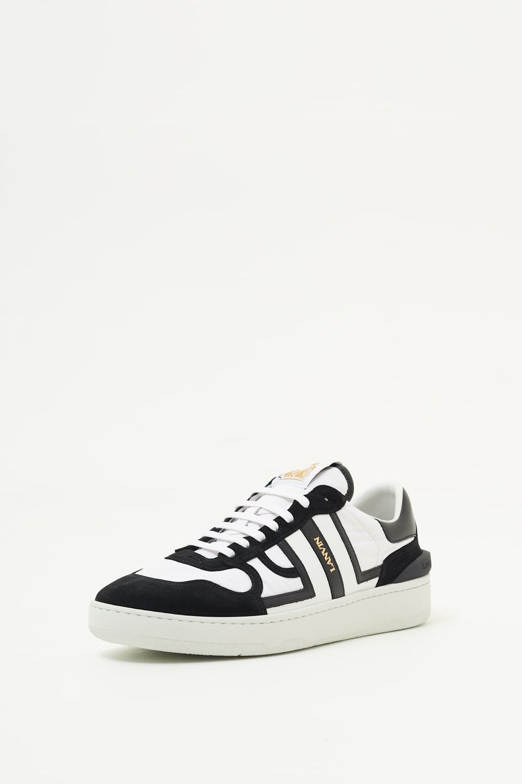 LANVIN OPTIC WHITE BLACK CLAY SNEAKERS