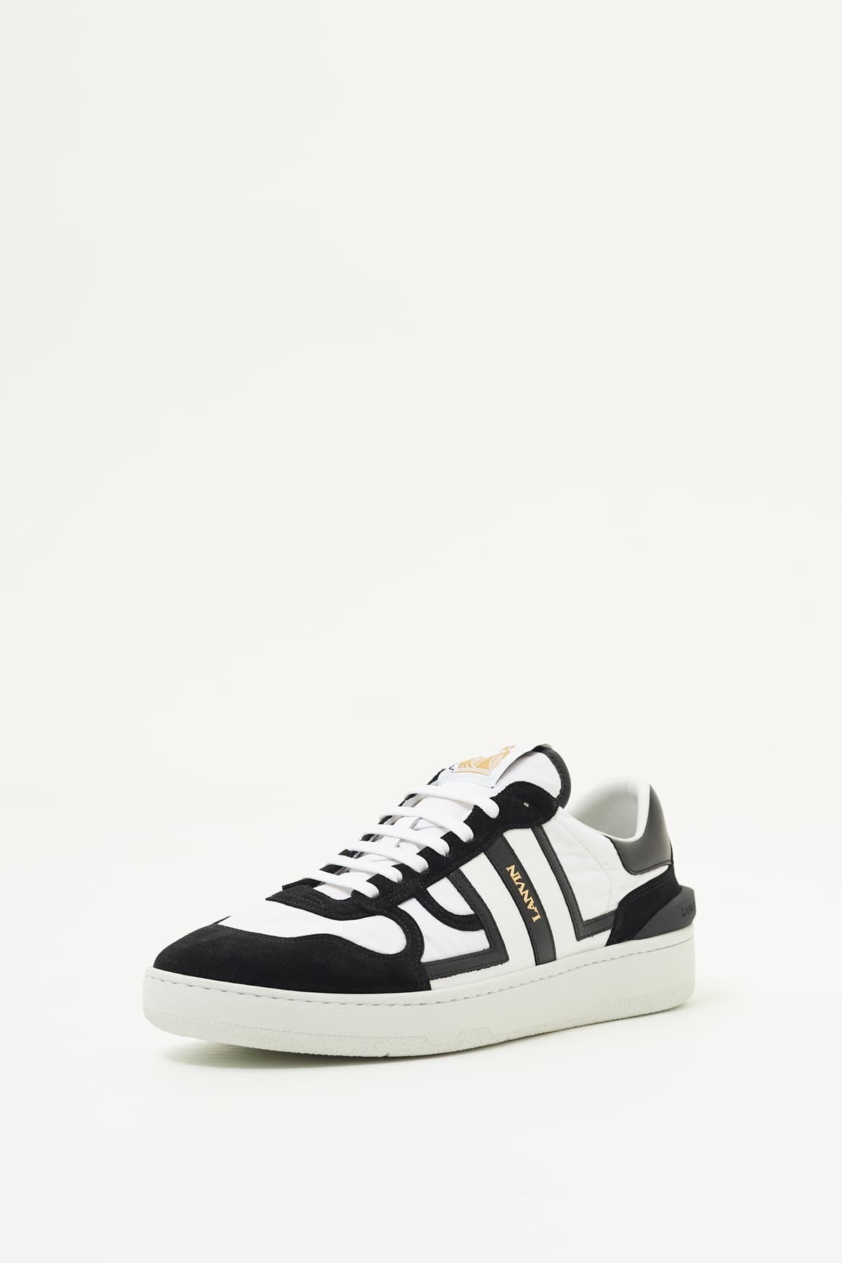 LANVIN OPTIC WHITE BLACK CLAY SNEAKERS