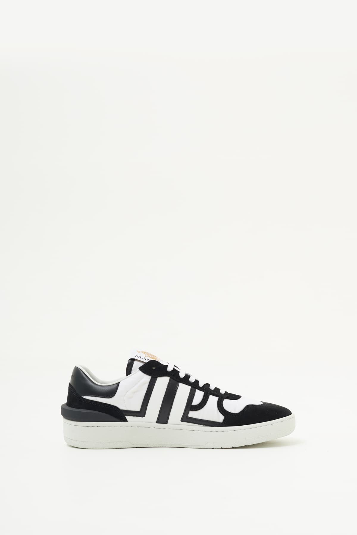 LANVIN OPTIC WHITE BLACK CLAY SNEAKERS