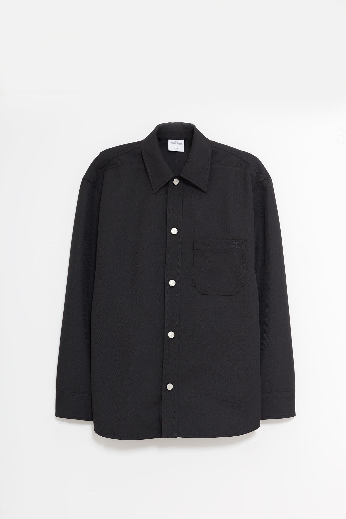 COURREGES BLACK RETRO TWILL OVERSIZED SHIRT