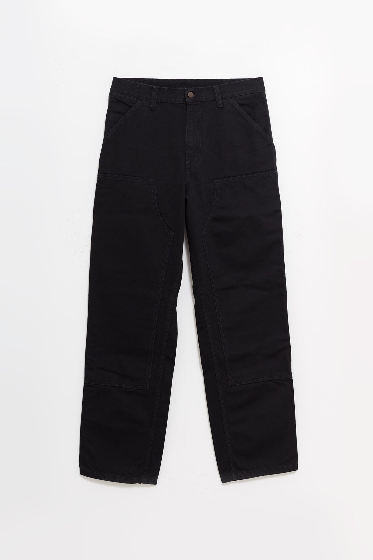 CARHARTT WIP BLACK RINSED DOUBLE KNEE PANT