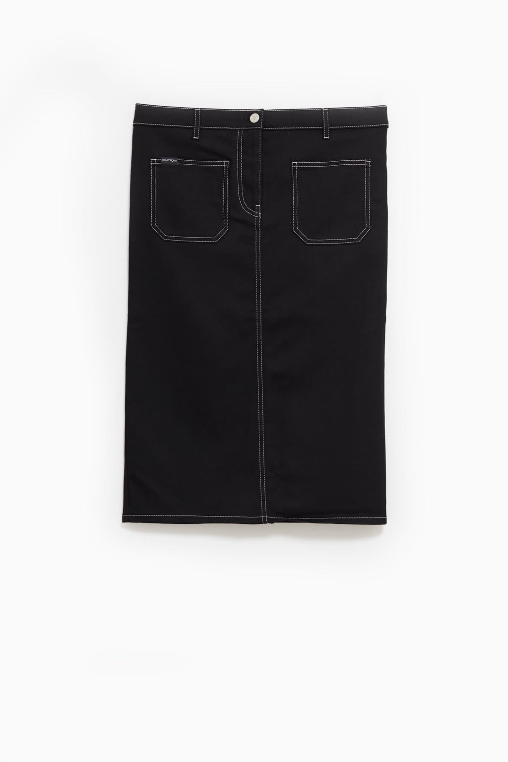 COURREGES BLACK 2 POCKET DENIM SKIRT