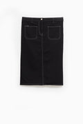 COURREGES BLACK 2 POCKET DENIM SKIRT
