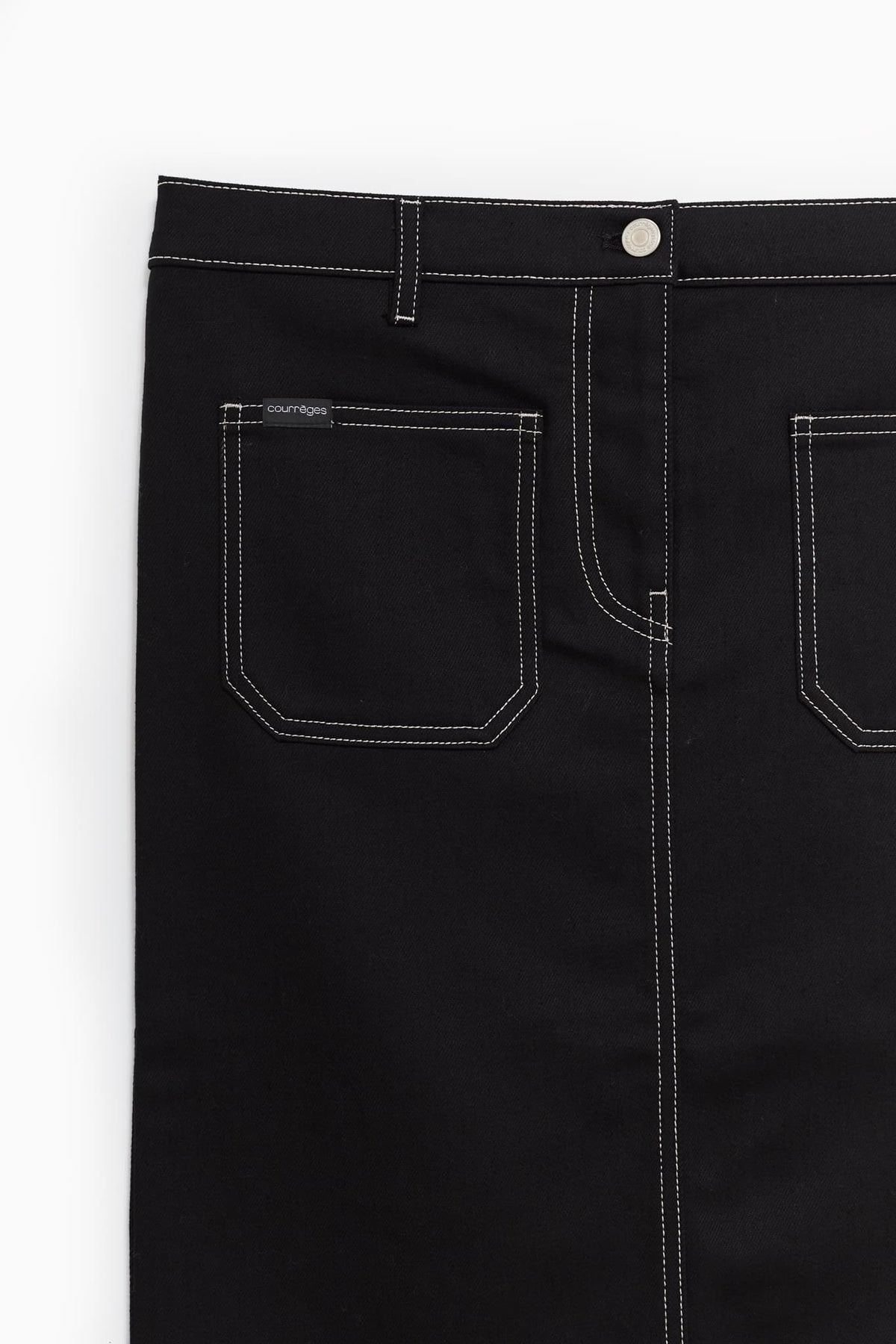 COURREGES BLACK 2 POCKET DENIM SKIRT