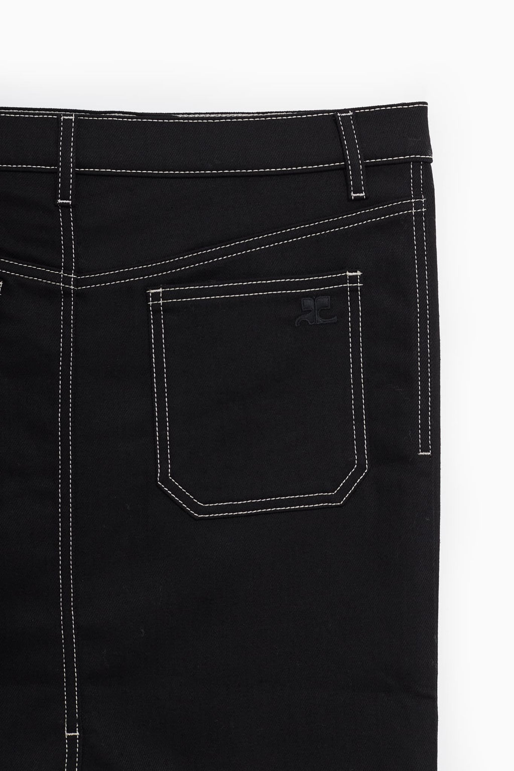 COURREGES BLACK 2 POCKET DENIM SKIRT