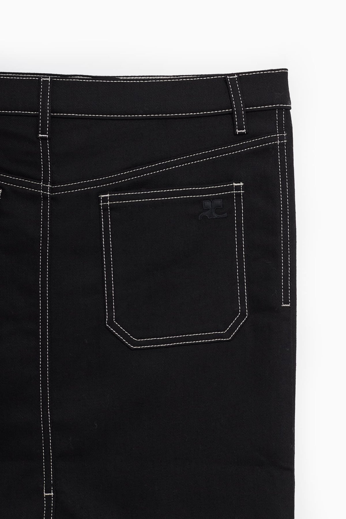 COURREGES BLACK 2 POCKET DENIM SKIRT