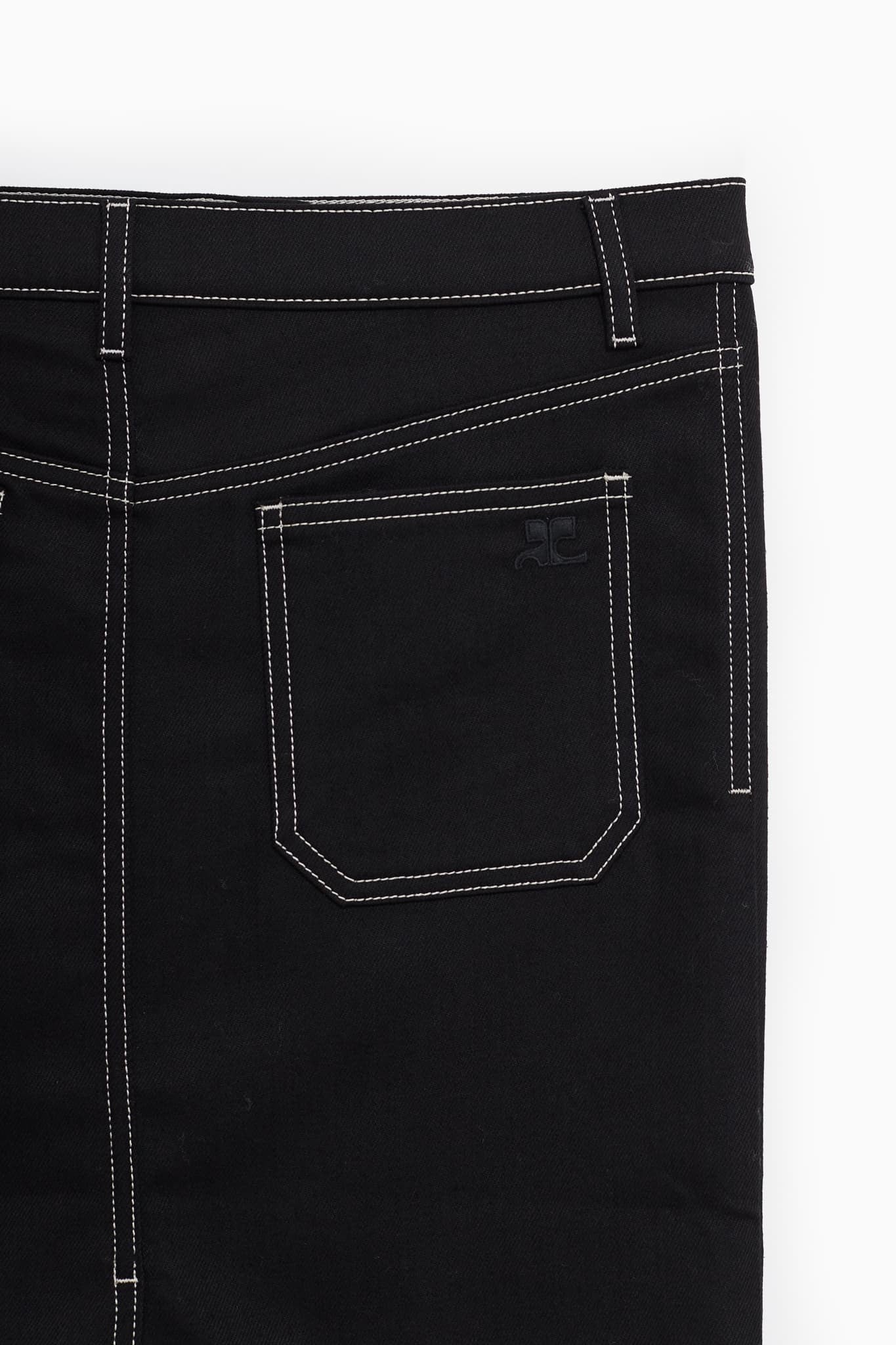 COURREGES BLACK 2 POCKET DENIM SKIRT