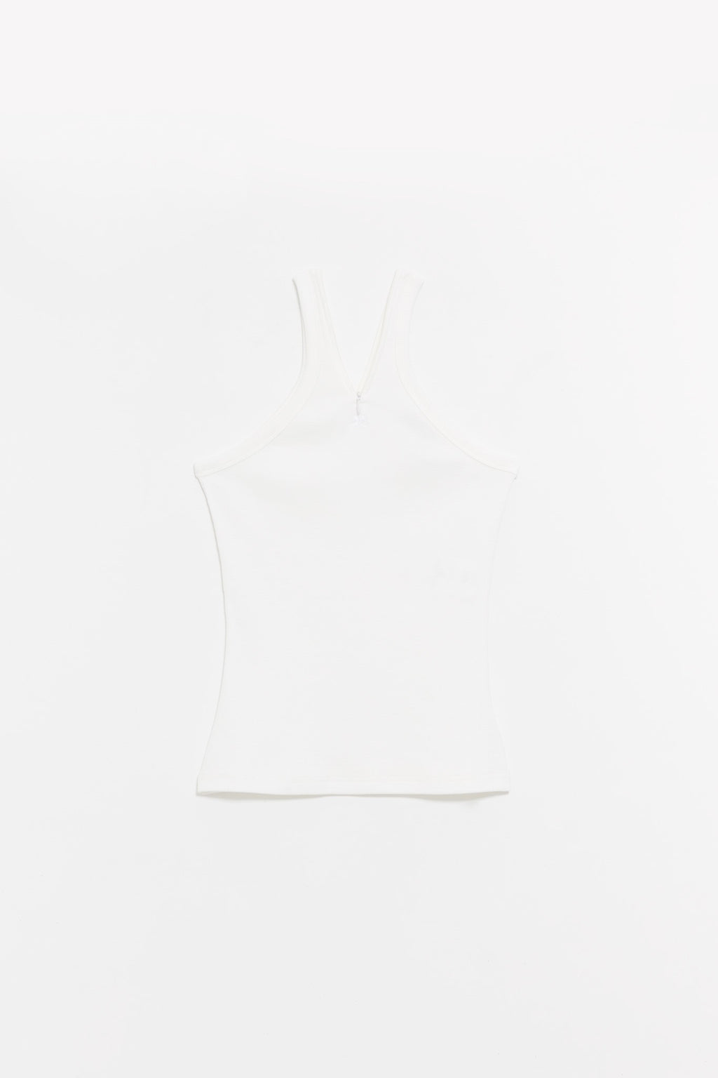 COURREGES HERITAGE WHITE CRISS CROSS 90 S RIB ZIPPED TANK TOP