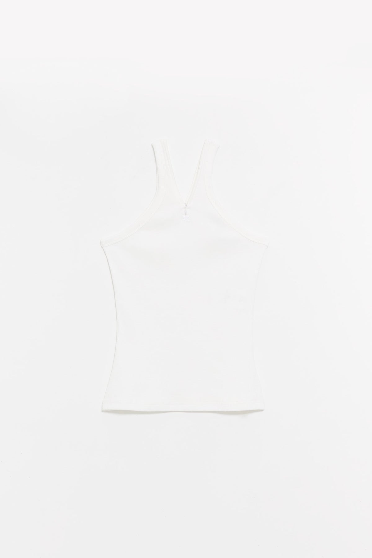 COURREGES HERITAGE WHITE CRISS CROSS 90 S RIB ZIPPED TANK TOP