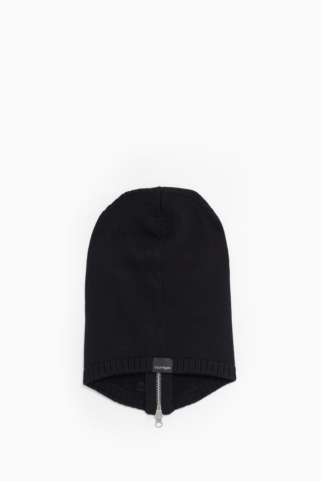 COURREGES BLACK ZIPPED WOOL BALACLAVA