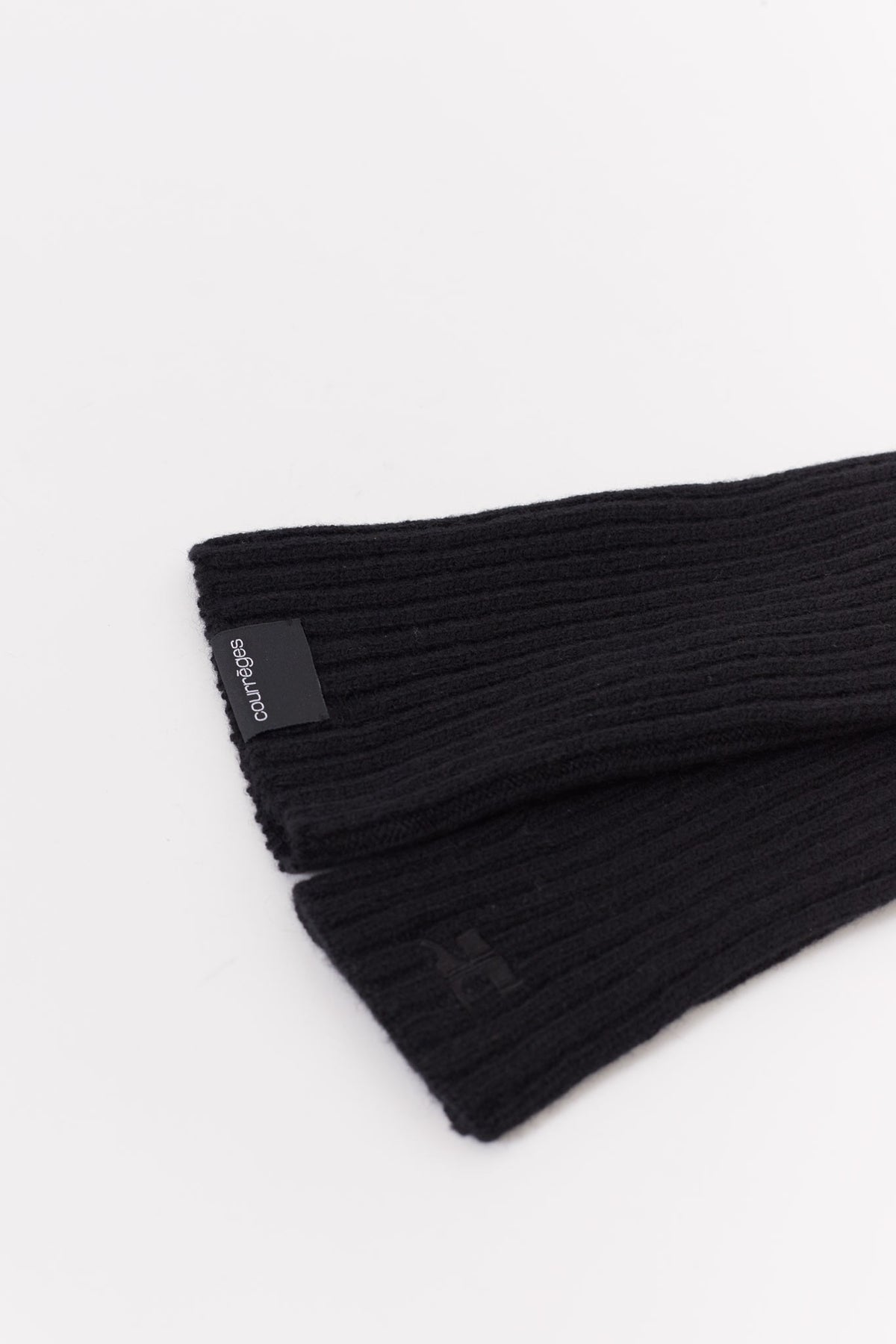 COURREGES AC RIBBED LAMBSWOOL MITTENS