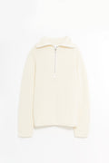 COURREGES NATURAL BALACLAVA WOOL SWEATER