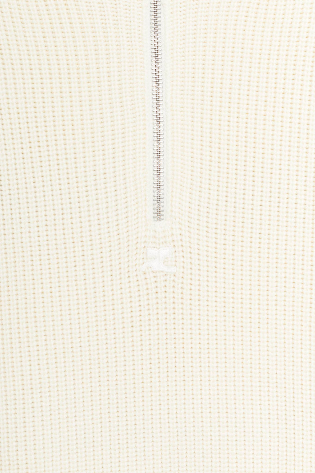 COURREGES NATURAL BALACLAVA WOOL SWEATER