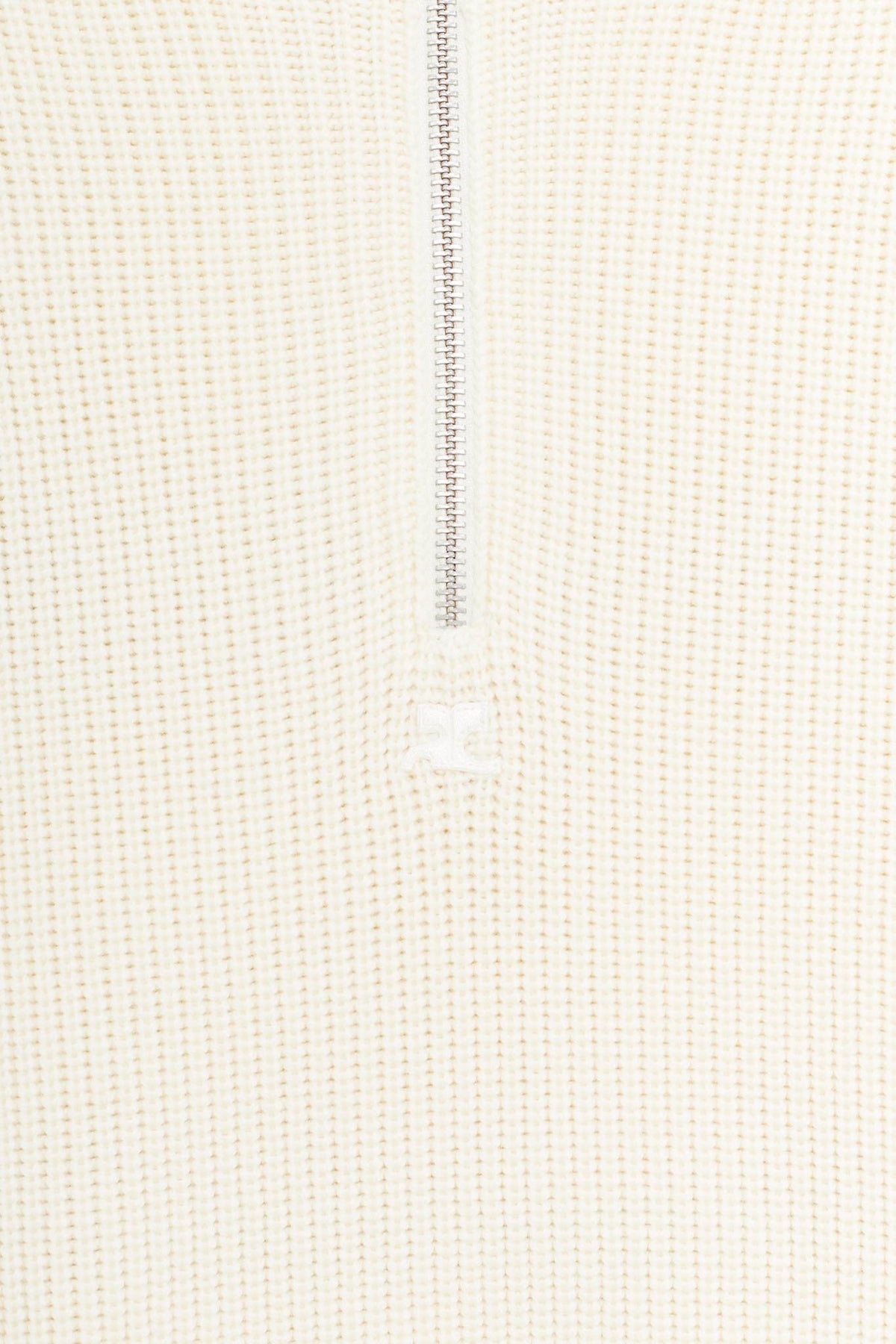 COURREGES NATURAL BALACLAVA WOOL SWEATER