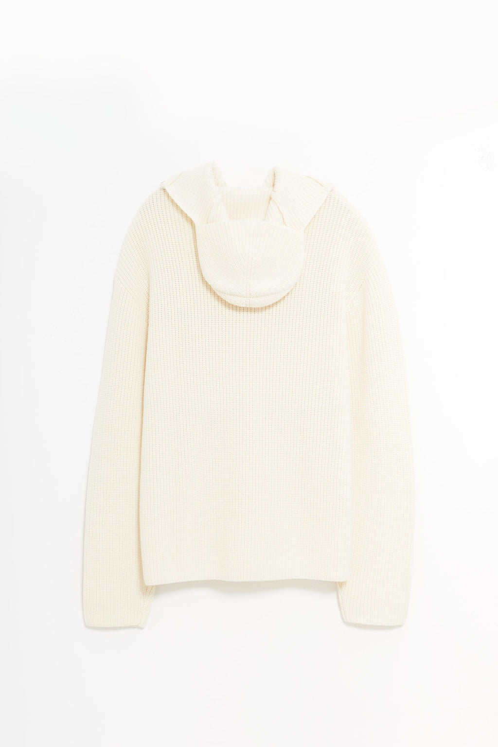 COURREGES NATURAL BALACLAVA WOOL SWEATER