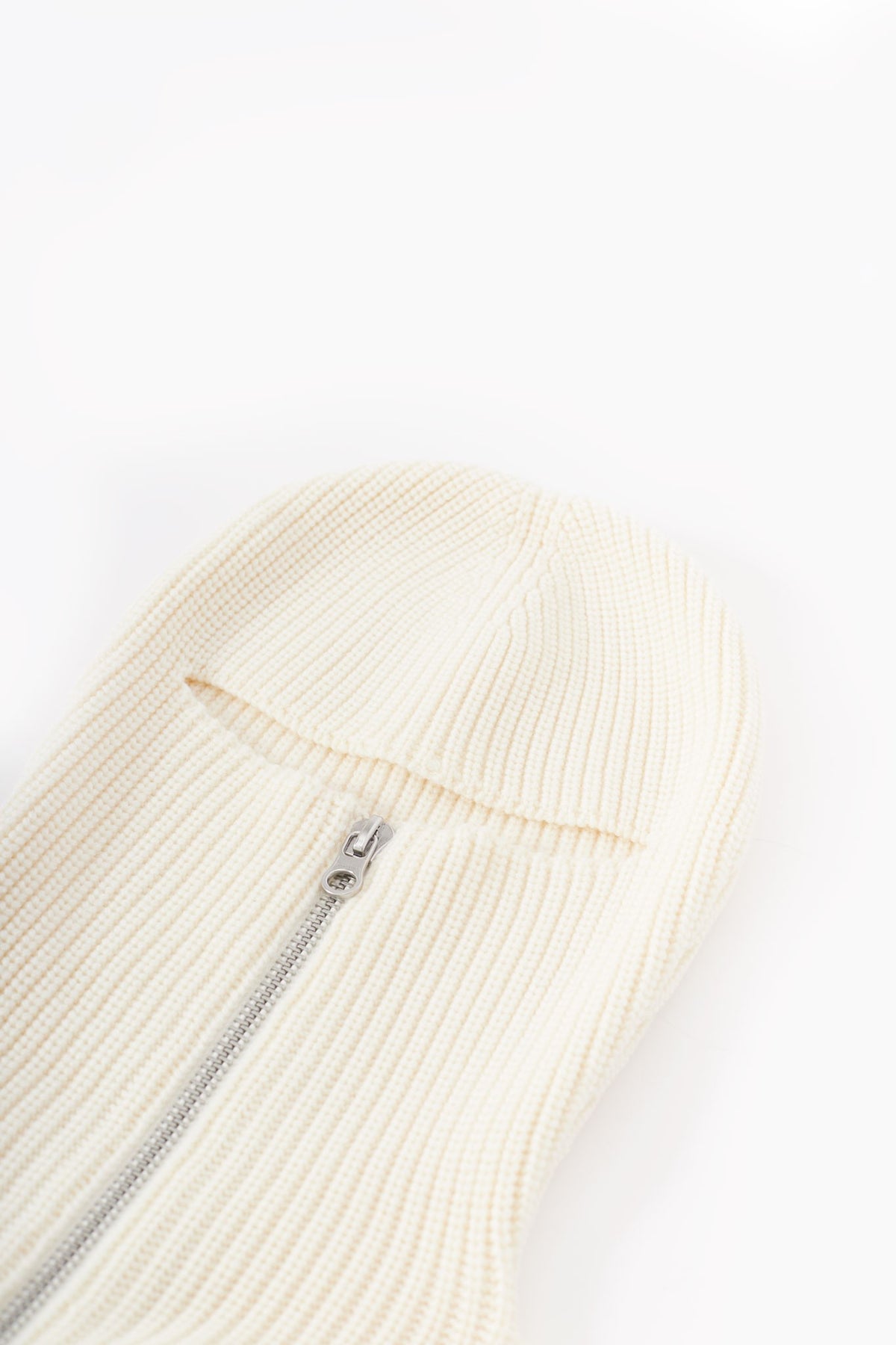 COURREGES NATURAL BALACLAVA WOOL SWEATER