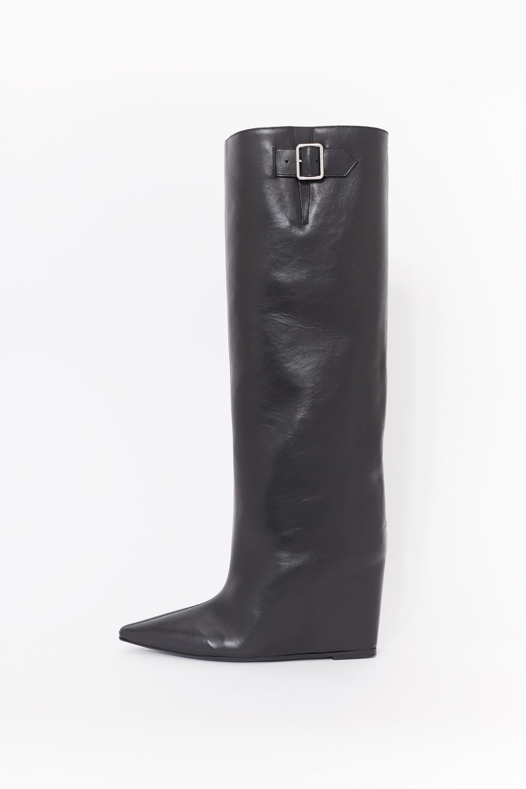 COURREGES ASTRO WEDGED LEATHER BOOTS