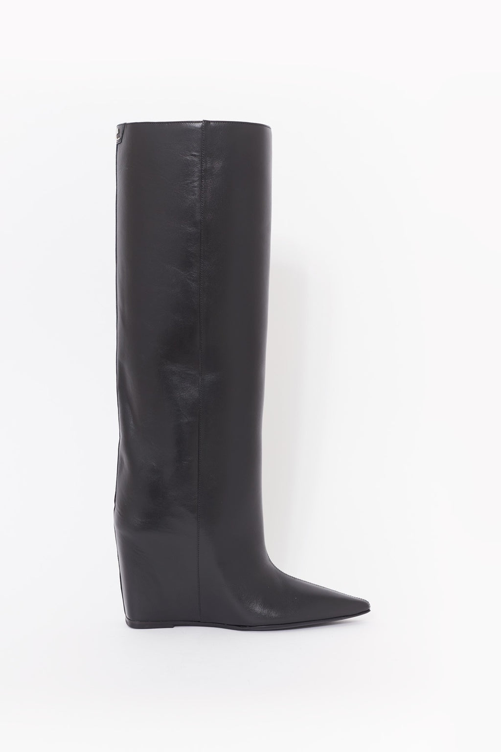 COURREGES ASTRO WEDGED LEATHER BOOTS