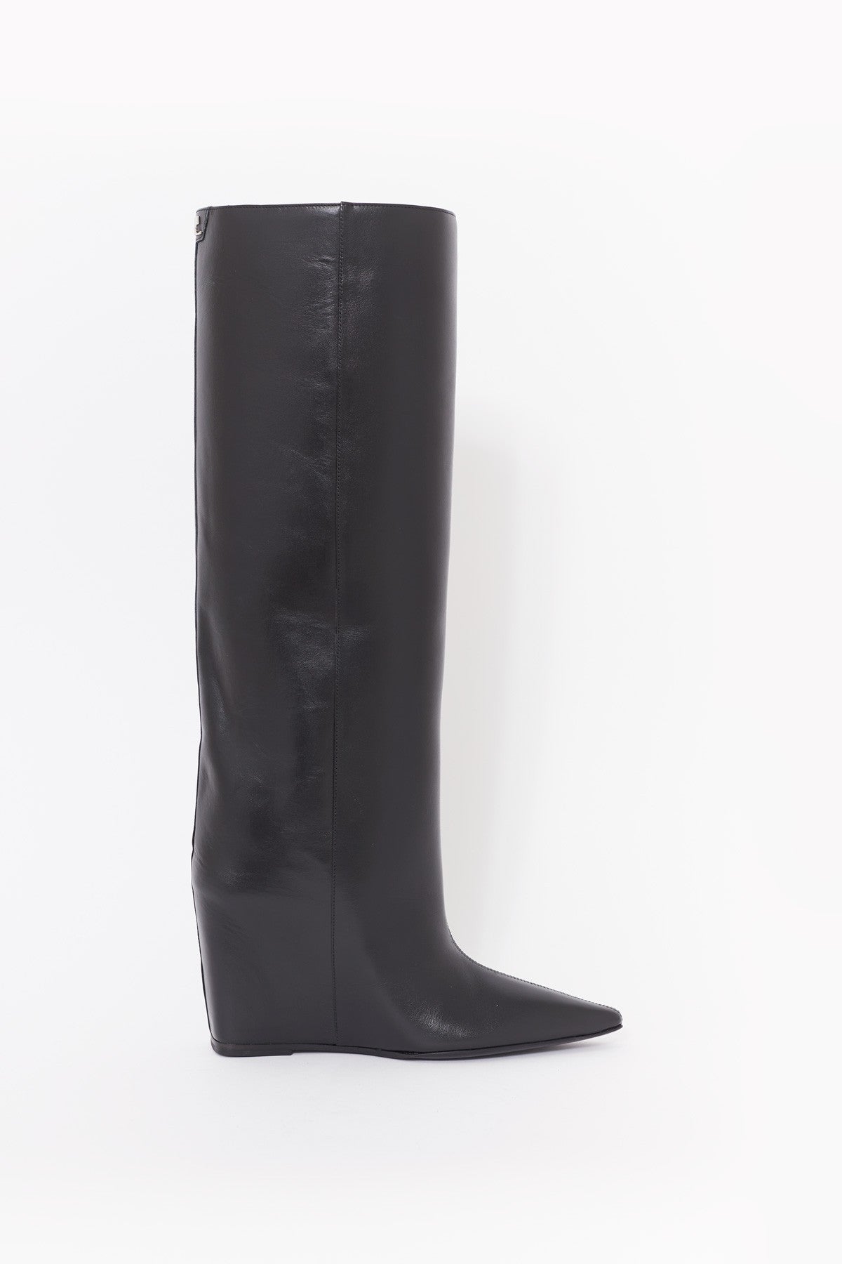COURREGES ASTRO WEDGED LEATHER BOOTS