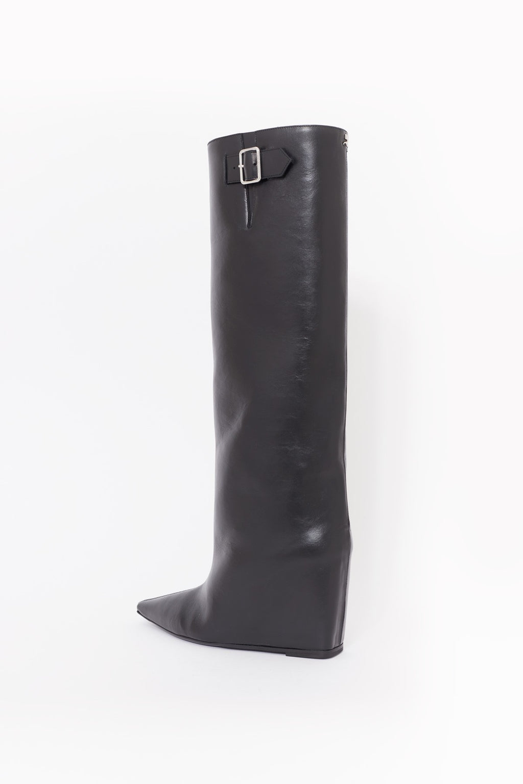COURREGES ASTRO WEDGED LEATHER BOOTS