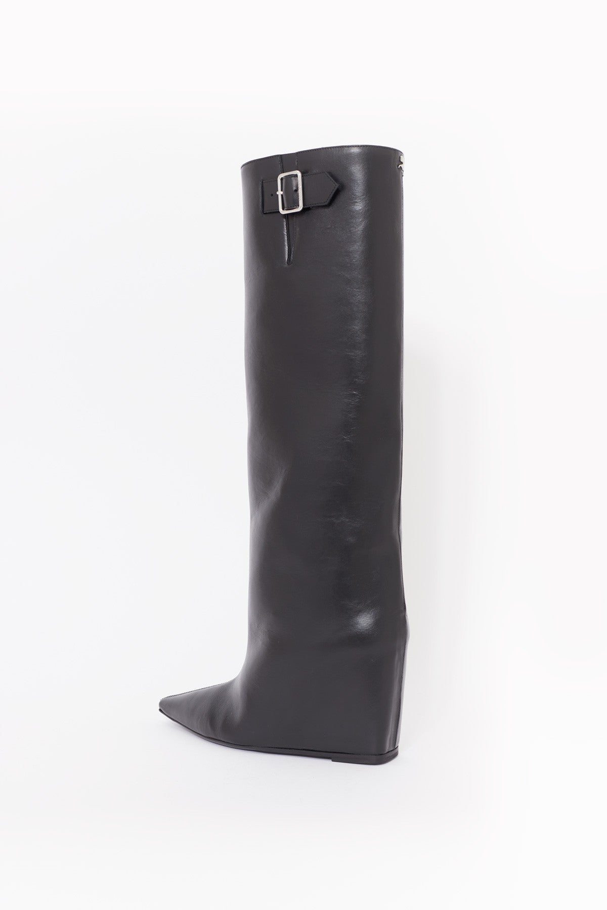 COURREGES ASTRO WEDGED LEATHER BOOTS