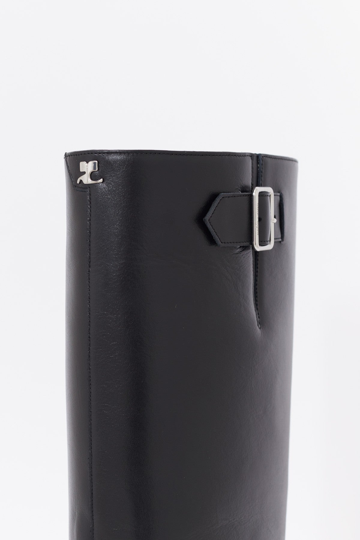 COURREGES ASTRO WEDGED LEATHER BOOTS