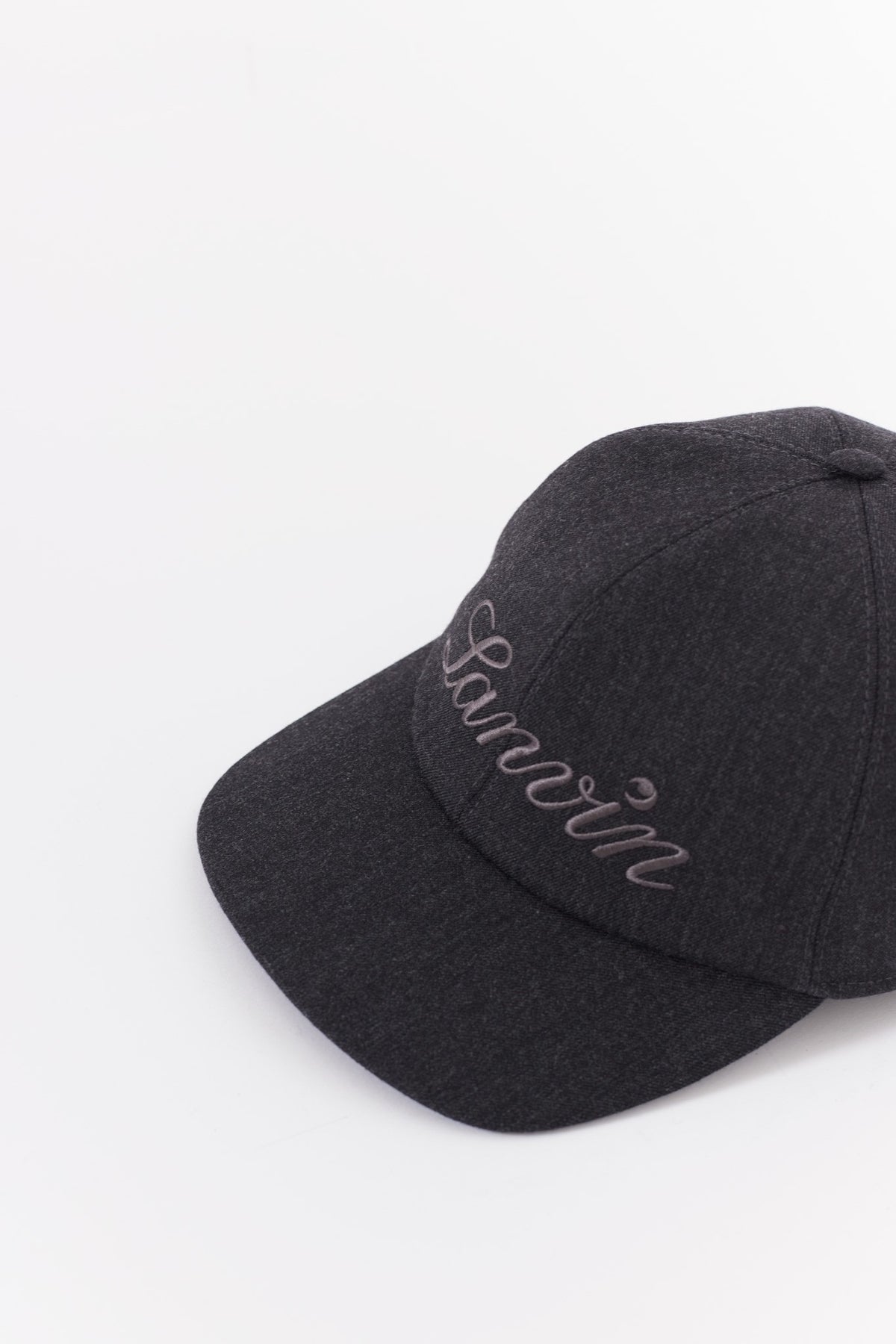 LANVIN ANTHRACITE GREY BASEBALL CAP