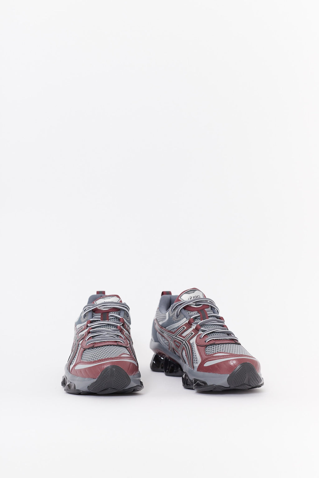 ASICS KHAKI SHEET ROCK DARK CHERRY GEL QUANTUM KINETIC SNEAKERS