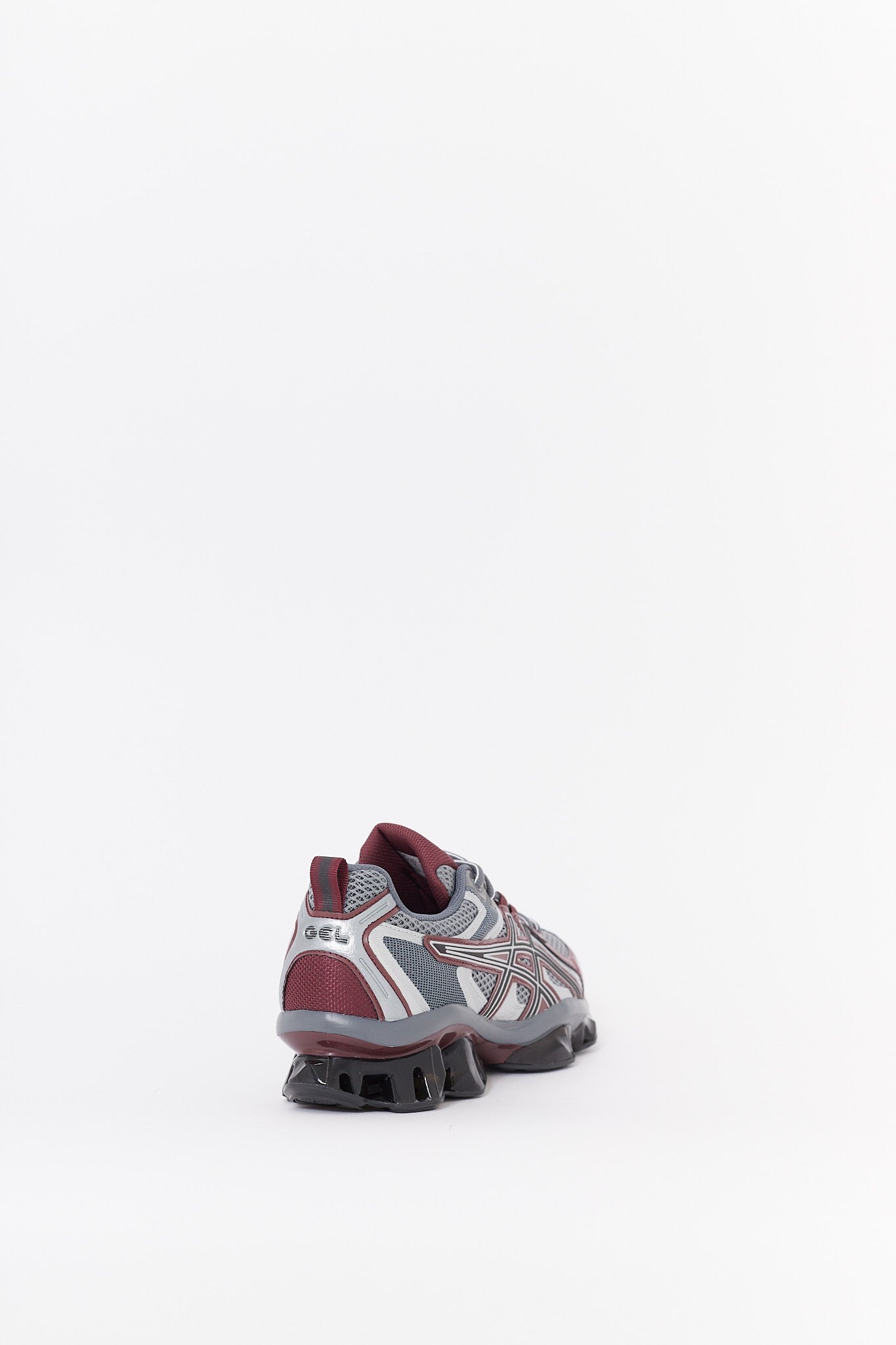 ASICS KHAKI SHEET ROCK DARK CHERRY GEL QUANTUM KINETIC SNEAKERS