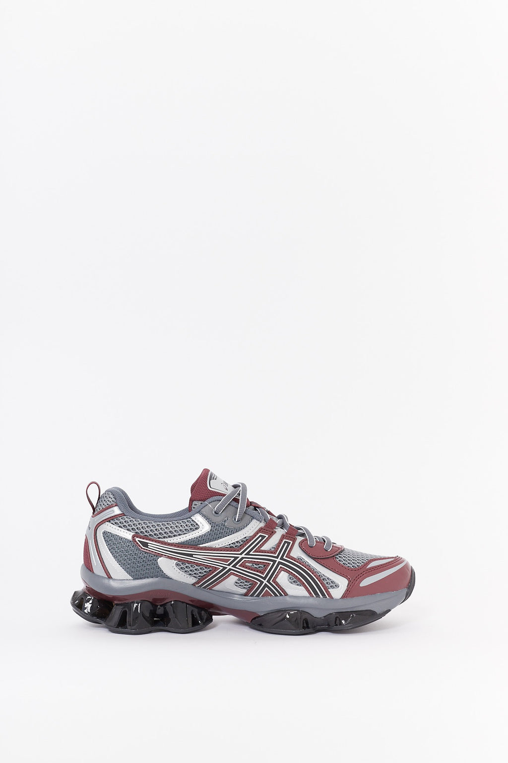 ASICS KHAKI SHEET ROCK DARK CHERRY GEL QUANTUM KINETIC SNEAKERS