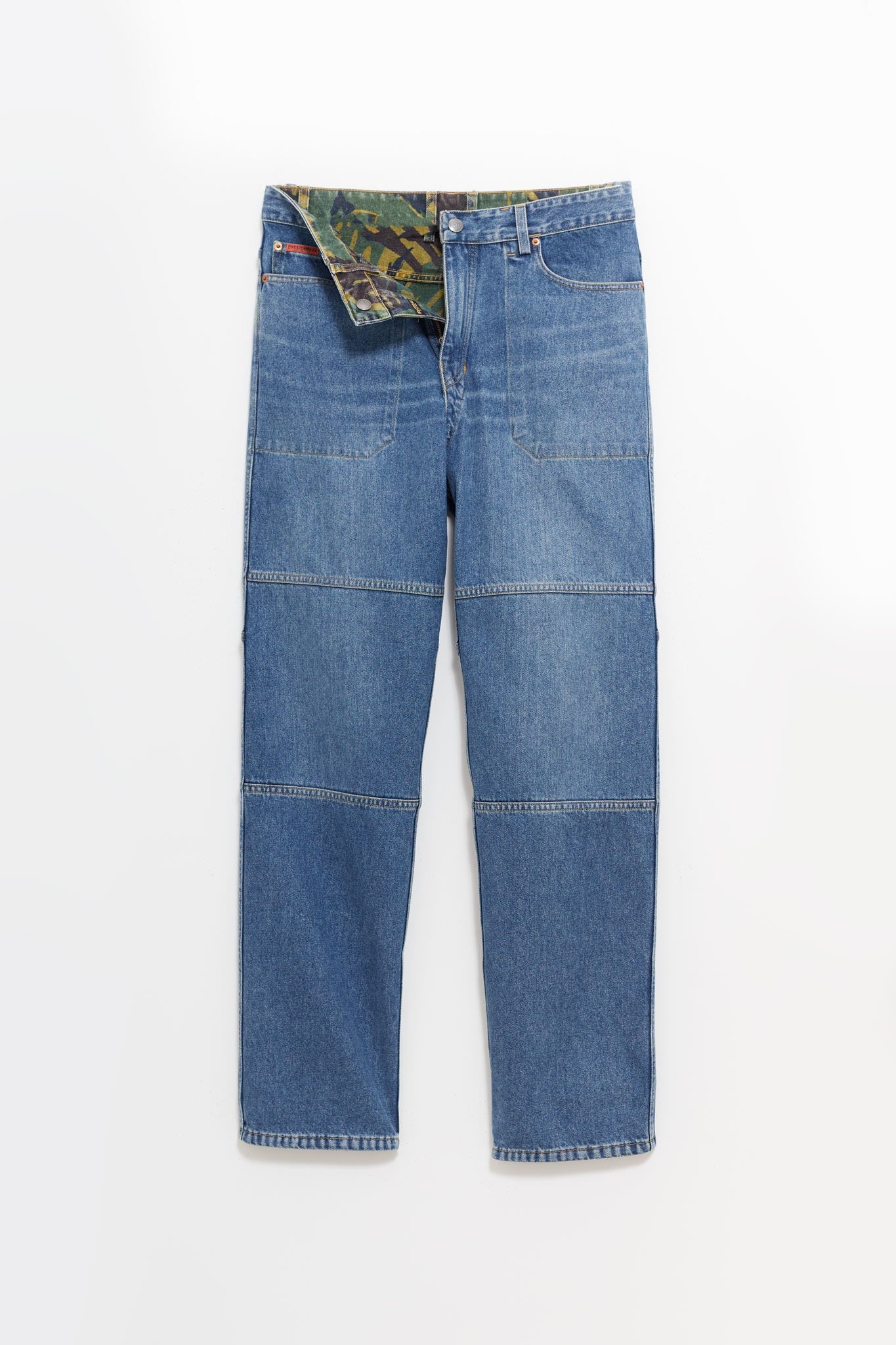 MARTINE ROSE BLUE REVERSIBLE CAMO JEANS