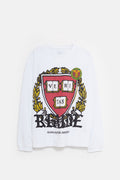 RHUDE WHITE VERITAS RHUDE LS T SHIRT